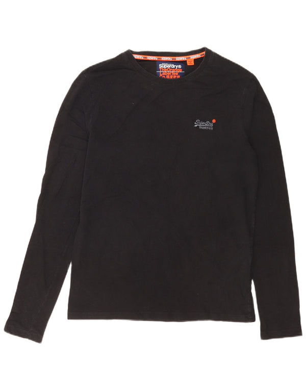 Superdry Mens Top Long Sleeve Medium Black Cotton