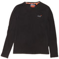 Superdry Mens Top Long Sleeve Medium Black Cotton