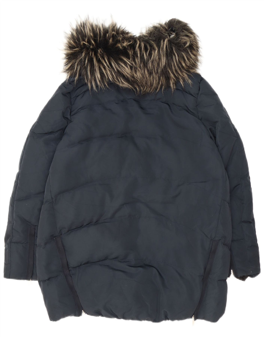 Zara Womens Padded Jacket UK 14 Medium Navy Blue Polyester
