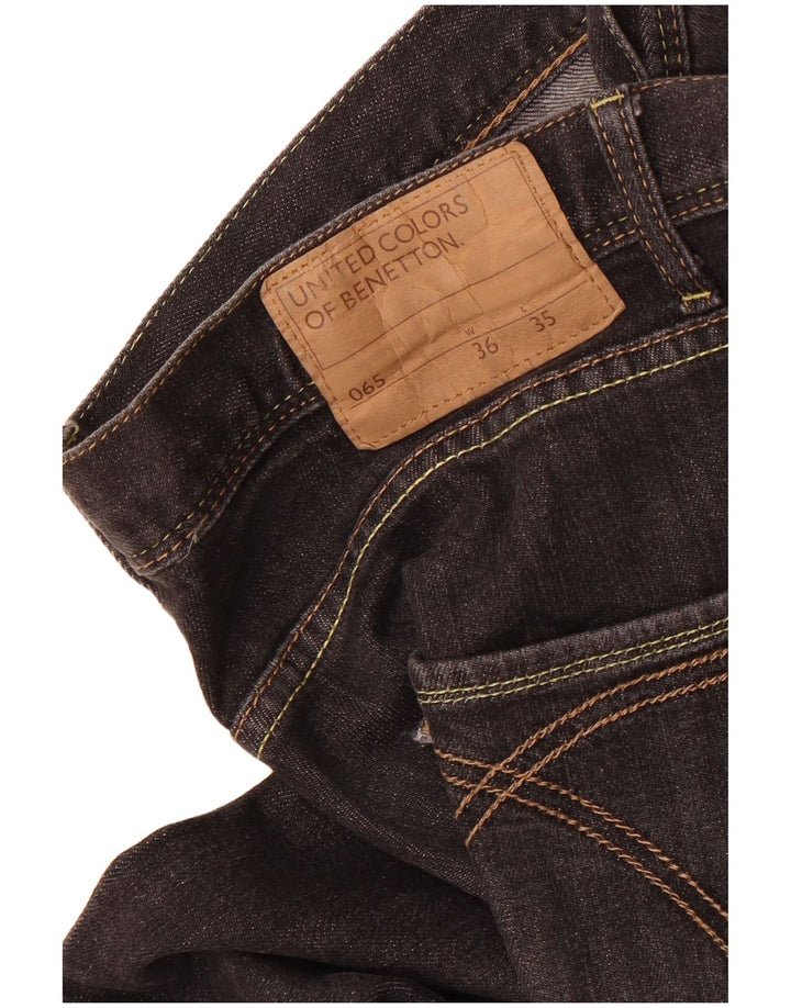 Benetton Mens Slim Jeans W36 L31 Black