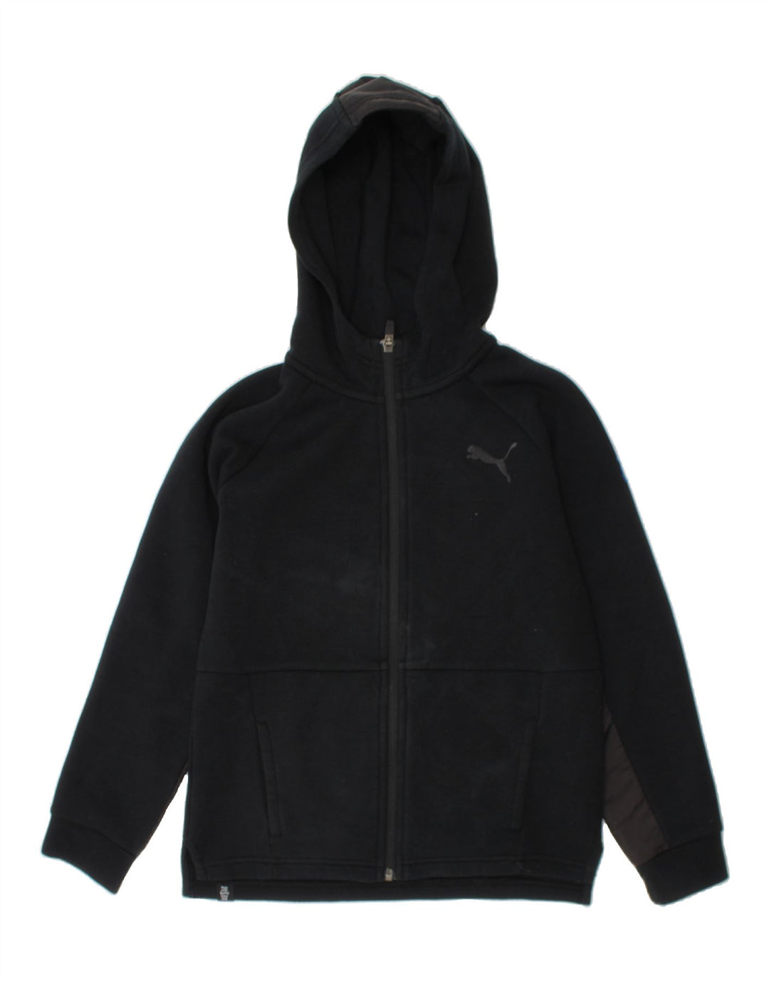PUMA Boys Zip Hoodie Sweater 9-10 Years Black Cotton Vintage Puma and Second-Hand Puma from Messina Hembry 