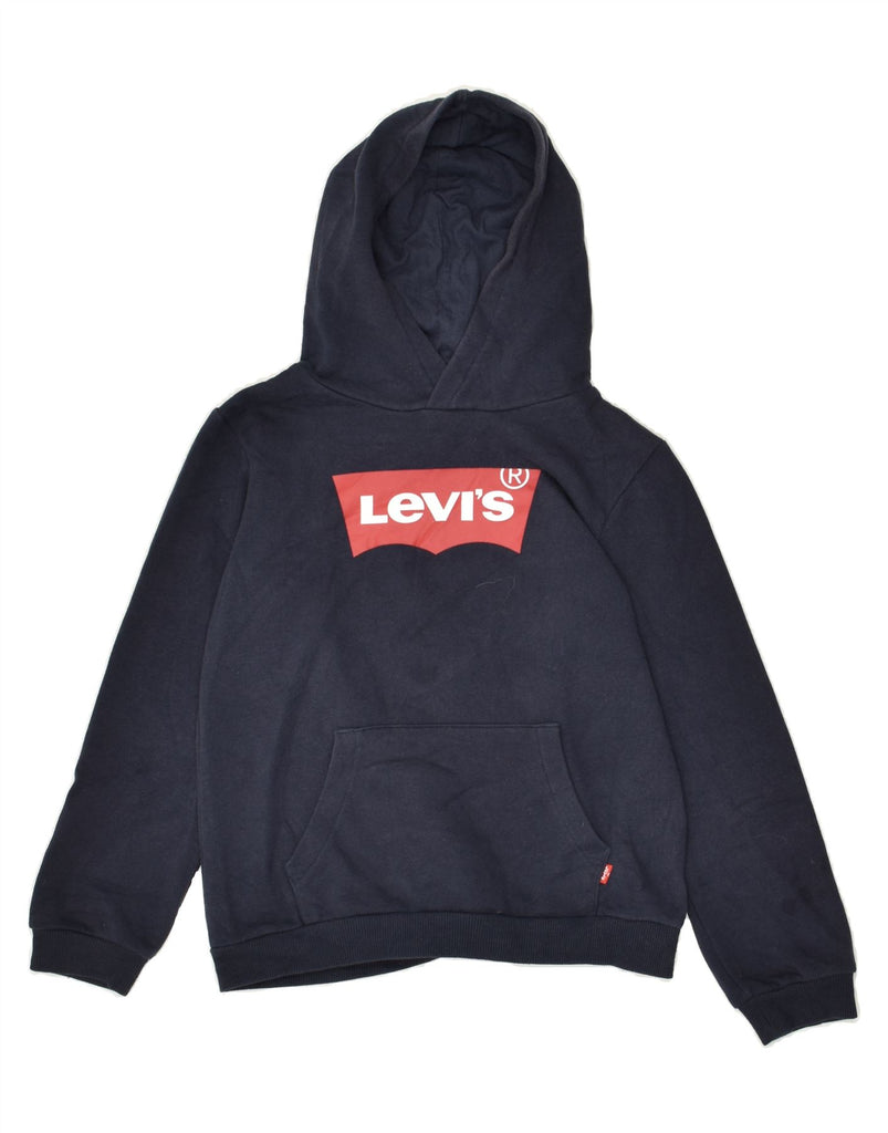 LEVI'S Boys Graphic Hoodie Jumper 7-8 Years Navy Blue | Vintage Levi's | Thrift | Second-Hand Levi's | Used Clothing | Messina Hembry 