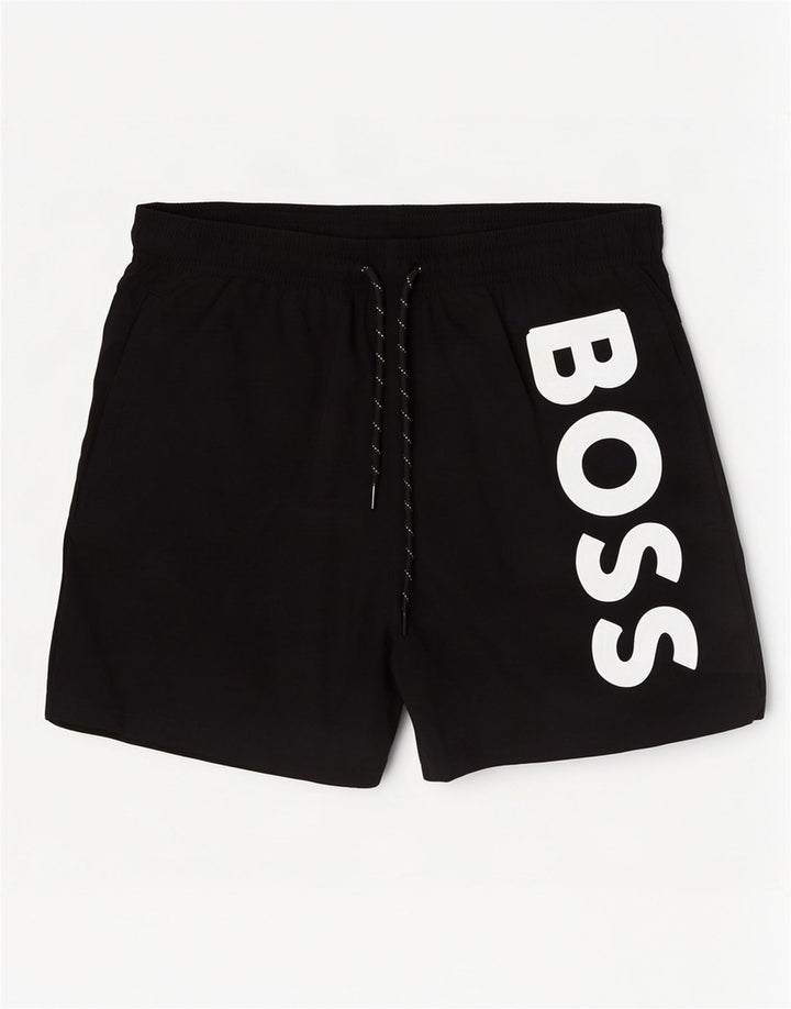 Hugo Boss Mens Graphic Swimming Shorts Medium Black Polyamide