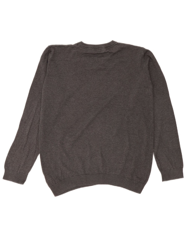 Marks & Spencer Boys V-Neck Jumper Sweater 15-16 Years Grey Cotton