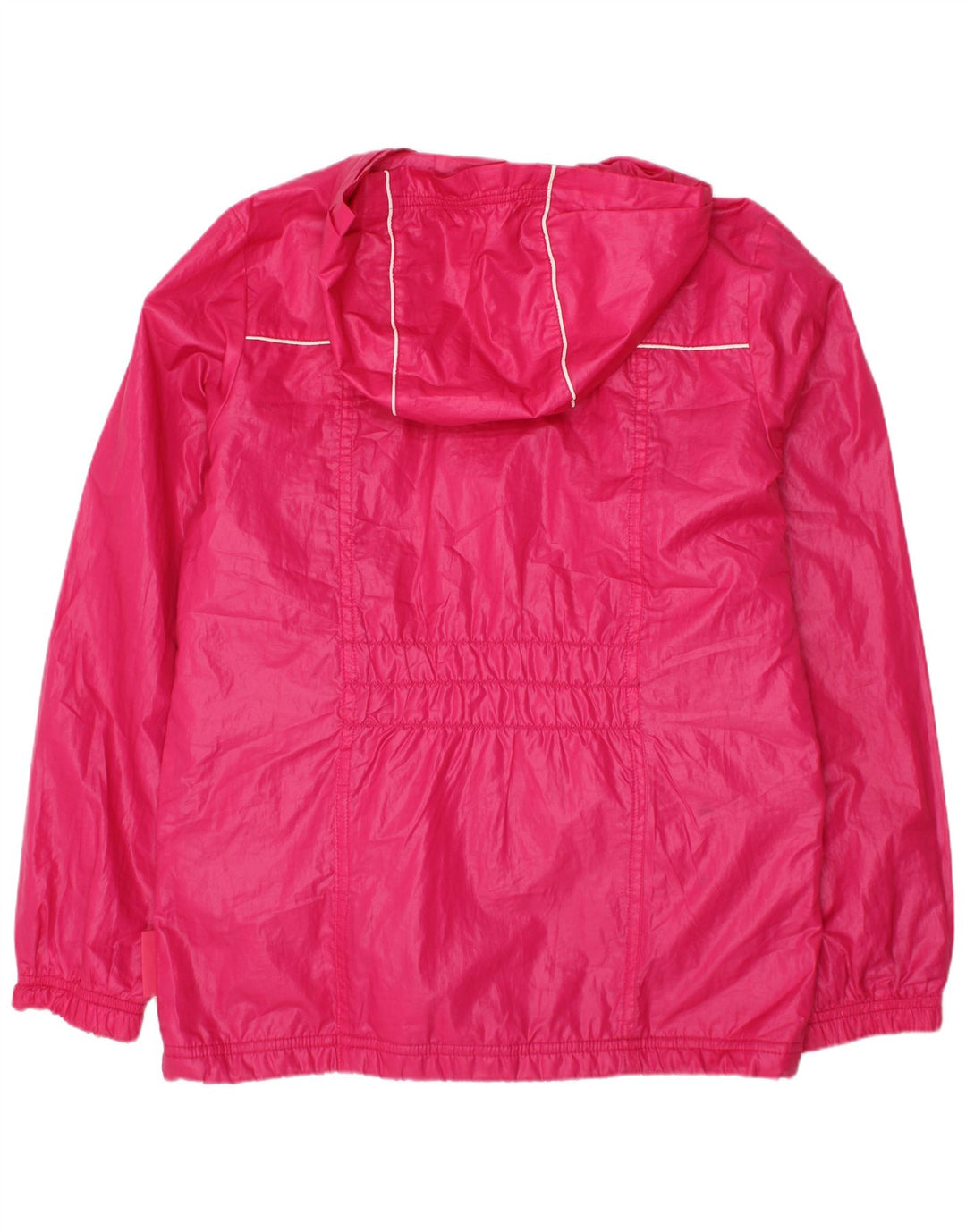 CHAMPION Girls Hooded Windbreaker Jacket 9-10 Years Pink Polyester