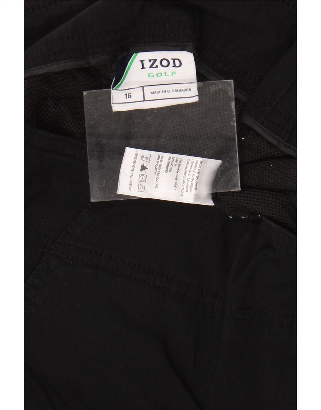 IZOD Womens Chino Shorts US 16 2XL W38  Black Rayon