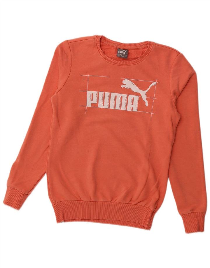PUMA Womens Graphic Sweatshirt Jumper UK 8 Small Orange