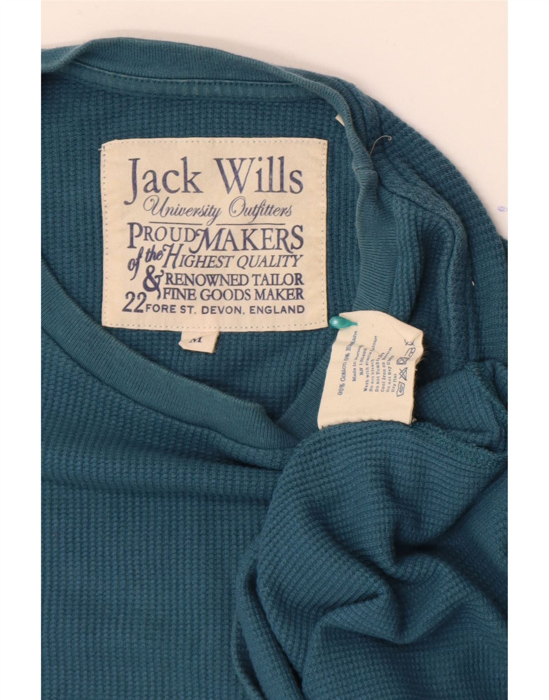 Jack Wills Mens Graphic Top Long Sleeve Medium Blue Cotton