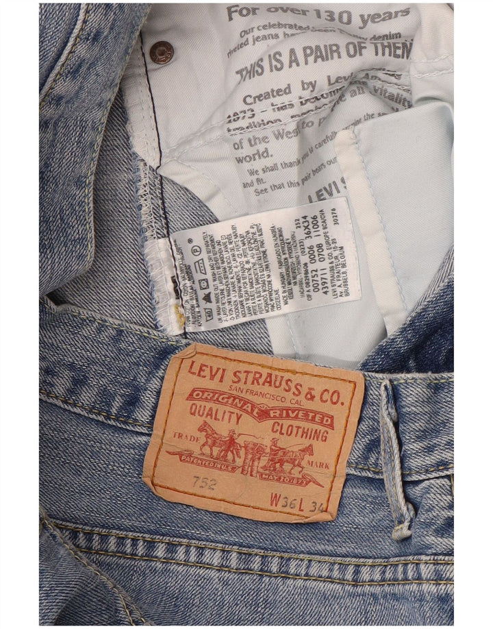 Levi's Mens 752 Denim Shorts W36 Large Blue Cotton