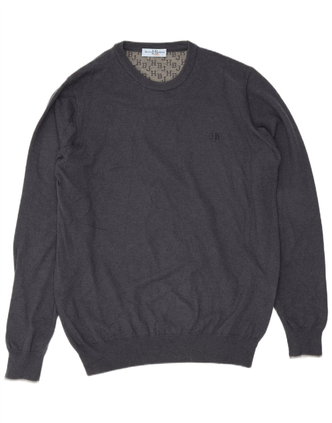 Harmont & Blaine Mens Crew Neck Jumper Sweater Medium Navy Blue Wool