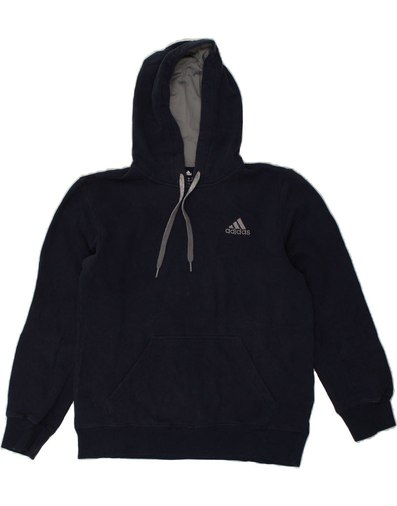 ADIDAS Mens Hoodie Jumper Small Navy Blue Cotton | Vintage Adidas | Thrift | Second-Hand Adidas | Used Clothing | Messina Hembry 