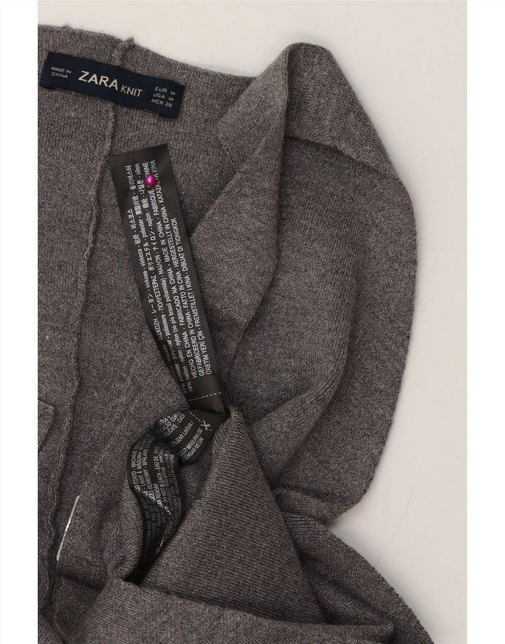 Zara Womens Knit Jumpsuit UK 12 Medium  Grey Viscose