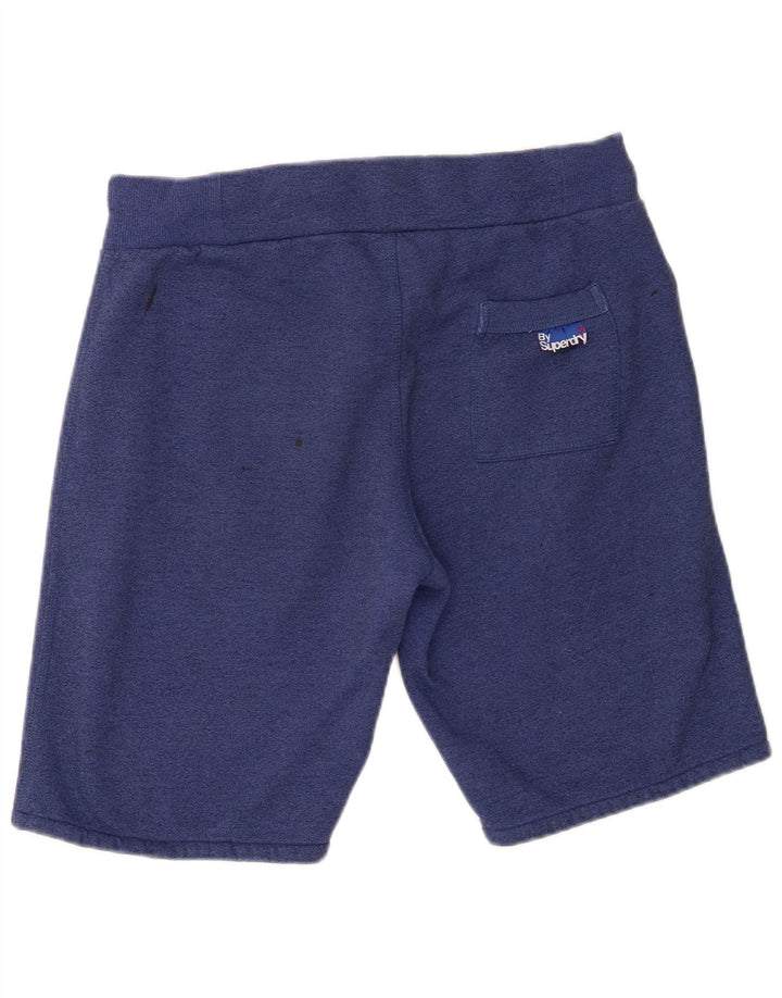 Superdry Mens Graphic Sport Shorts Medium  Blue Cotton