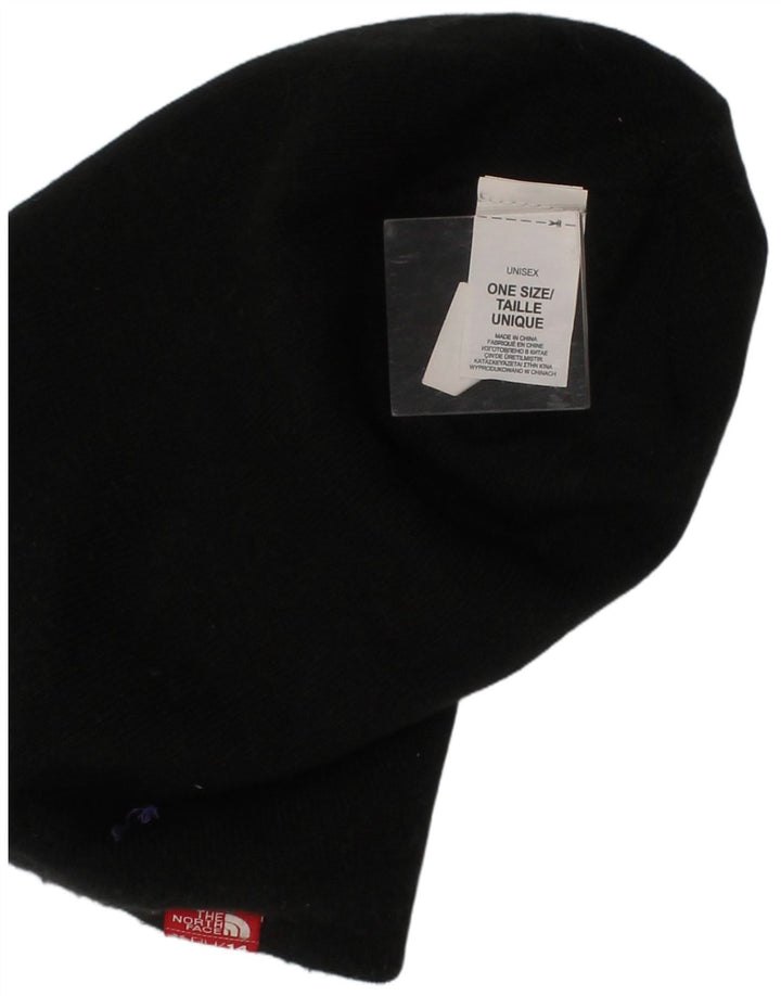 The North Face Mens Knit Beanie Hat One Size Black Striped Acrylic