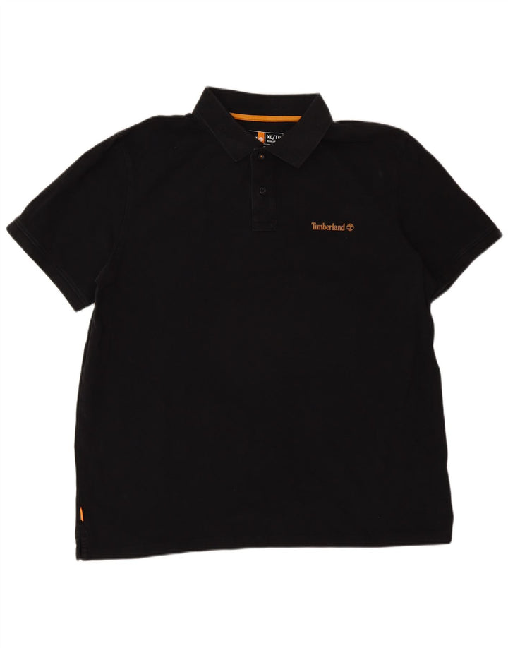 Timberland Mens Regular Fit Polo Shirt XL Black Cotton