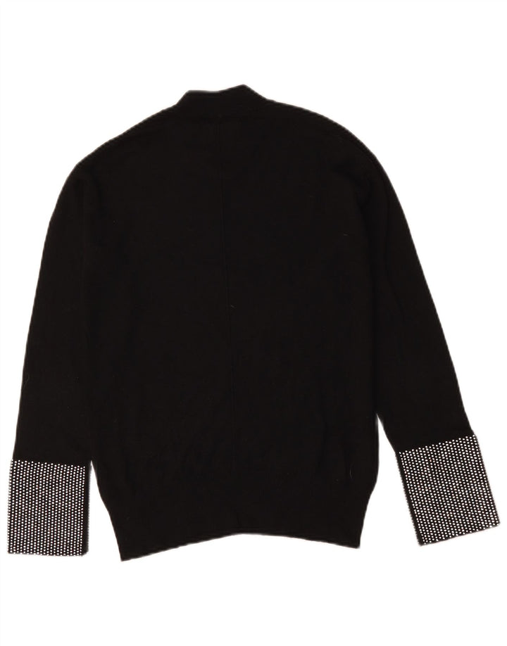 Pinko Womens Turtle Neck Jumper Sweater UK 12 Medium Black Geometric