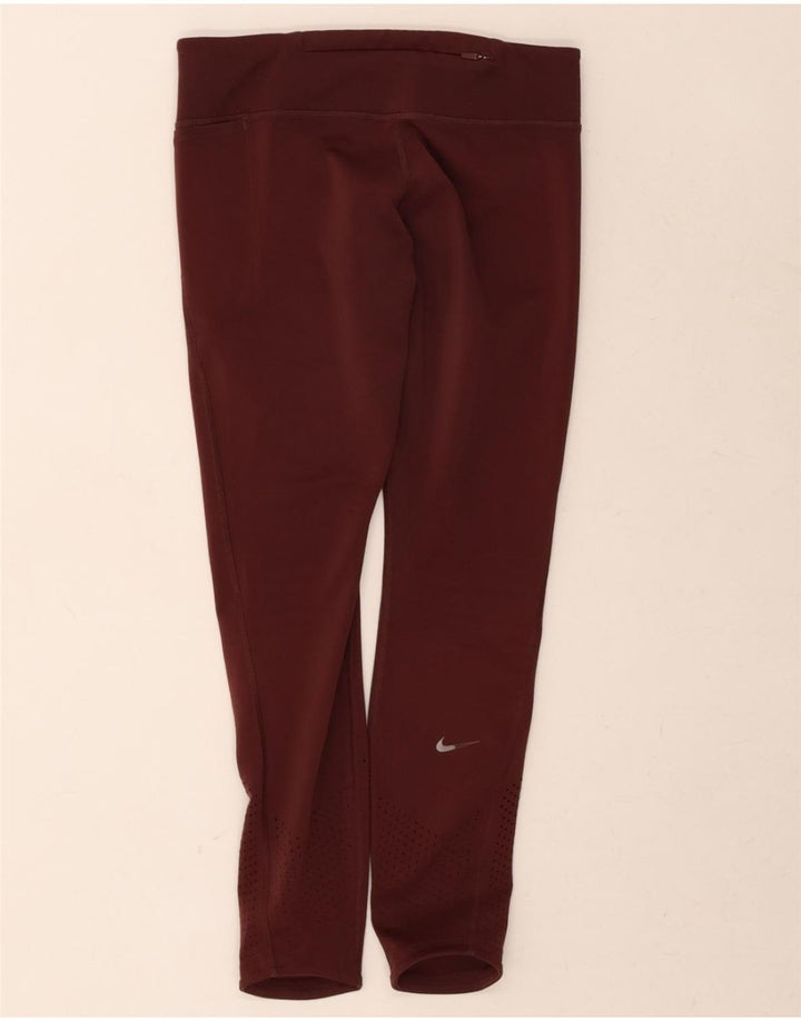 NIKE Womens Dri Fit Leggings UK 12 Medium  Burgundy Polyester Vintage Nike and Second-Hand Nike from Messina Hembry 