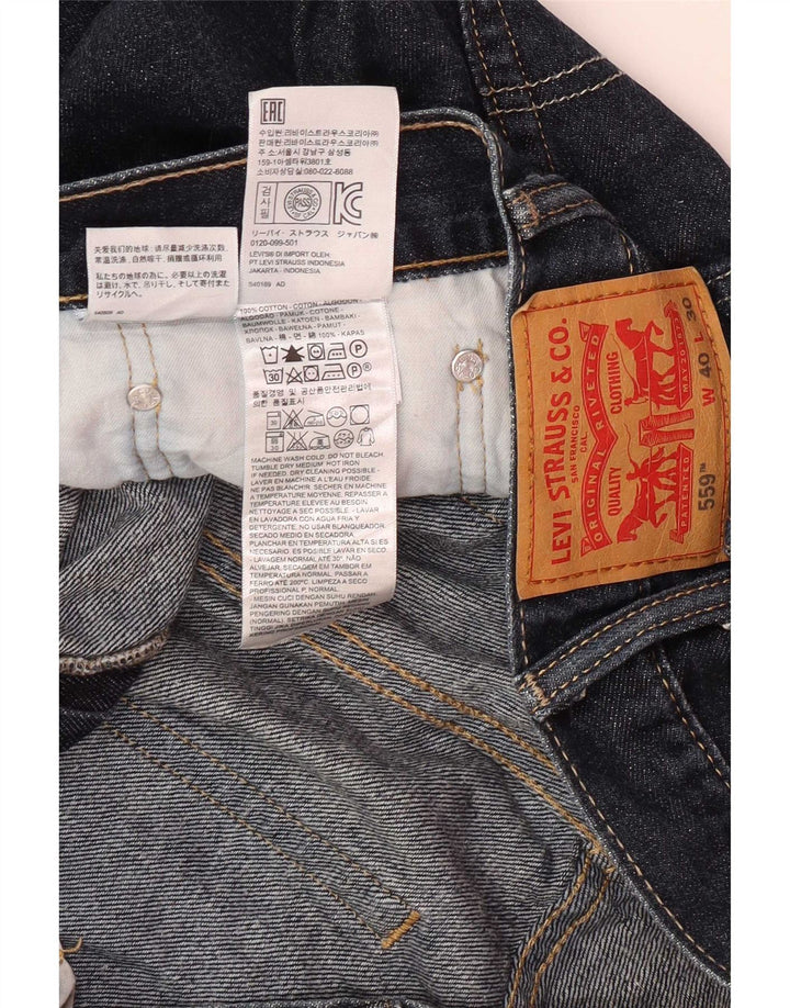 Levi's Mens 559 Straight Jeans W40 L30 Navy Blue Cotton