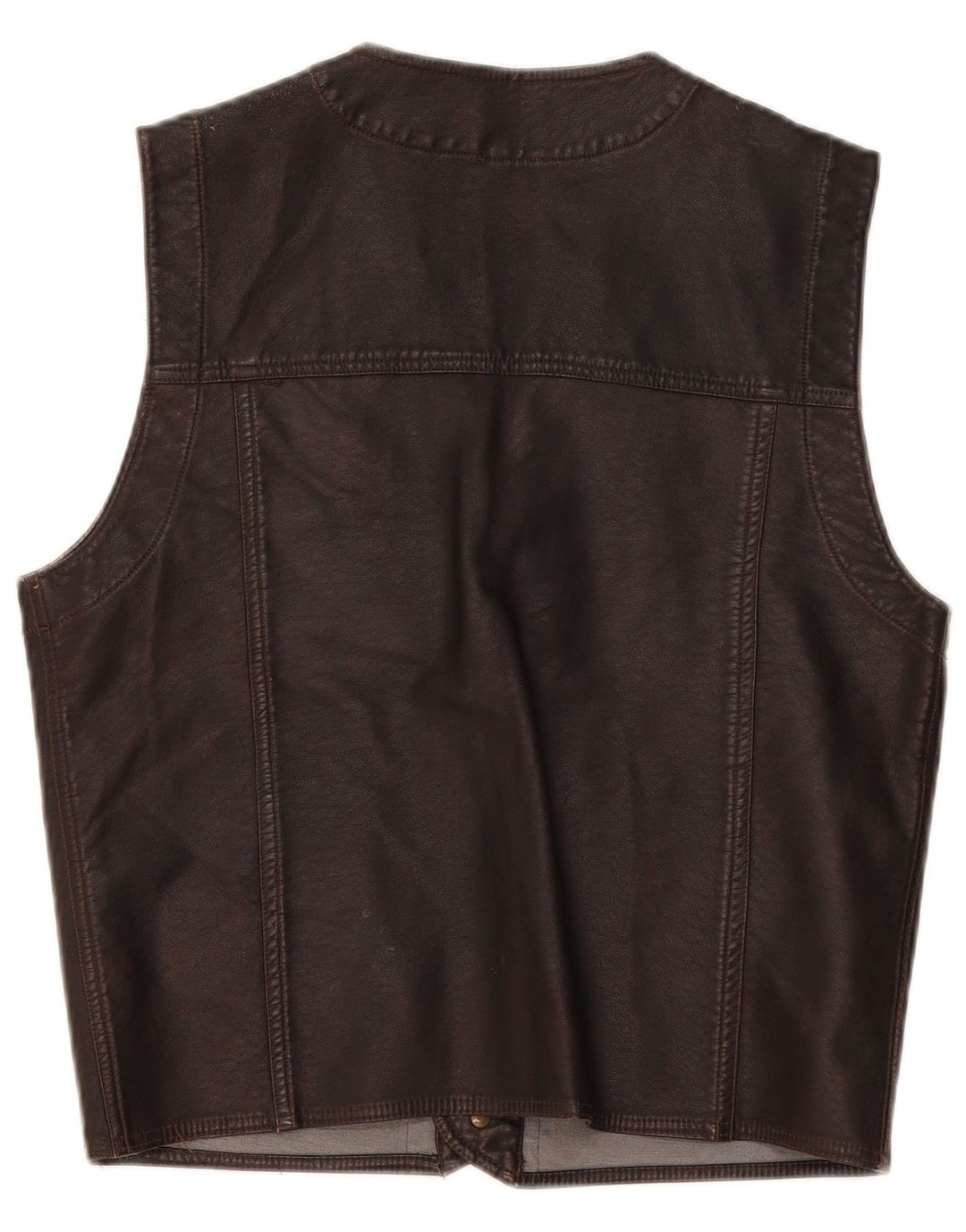 Brugi Mens Faux Leather Waistcoat Medium Brown Polyethylene
