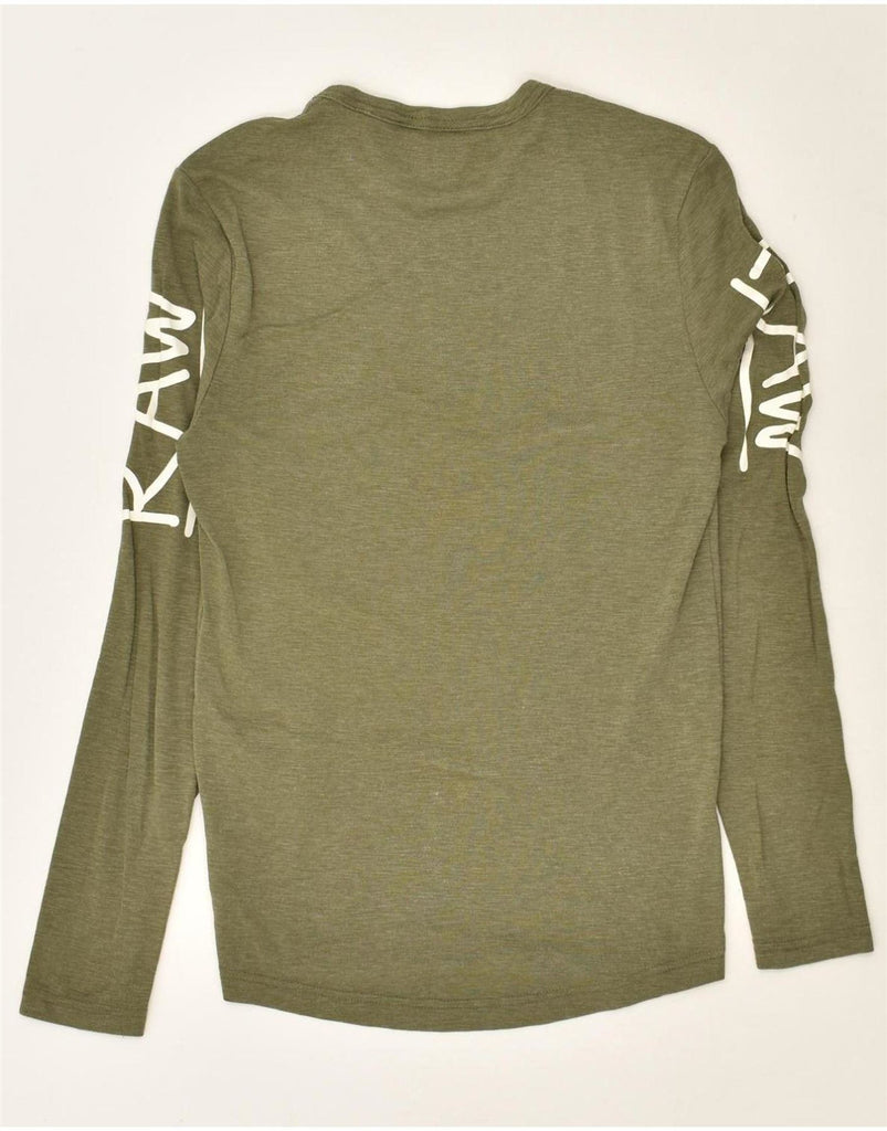 G-STAR Mens Graphic Top Long Sleeve Small Khaki Cotton Vintage G-Star and Second-Hand G-Star from Messina Hembry 