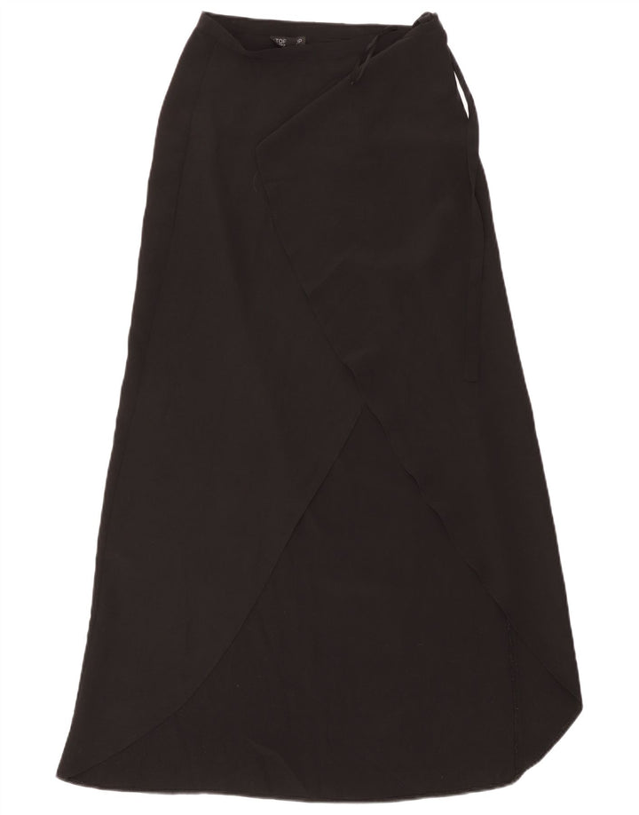 Topshop Womens Wrap Maxi Skirt UK 8 Small W26 Black Polyester