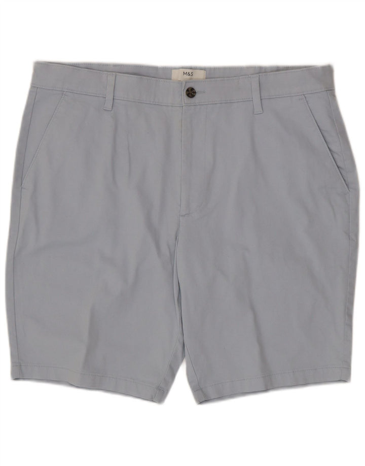 Marks & Spencer Mens Chino Shorts W38 XL Blue Cotton
