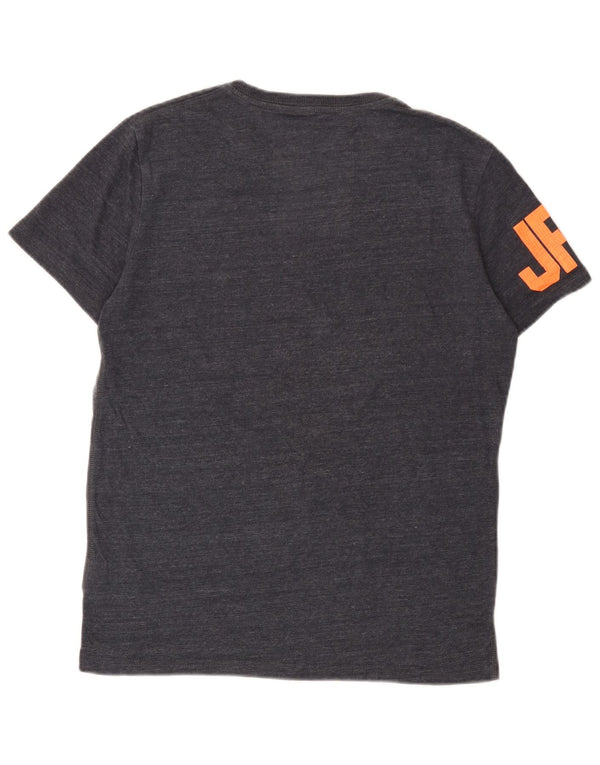 Superdry Mens Graphic T-Shirt Top Medium Navy Blue Flecked Cotton