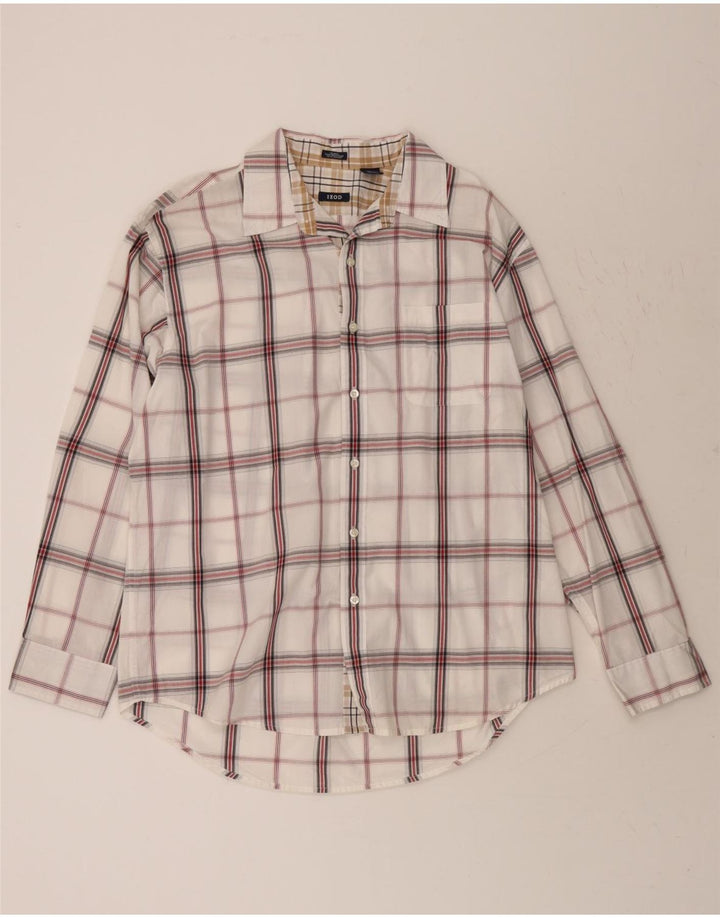 IZOD Mens Shirt XL White Check Cotton Vintage Izod and Second-Hand Izod from Messina Hembry 