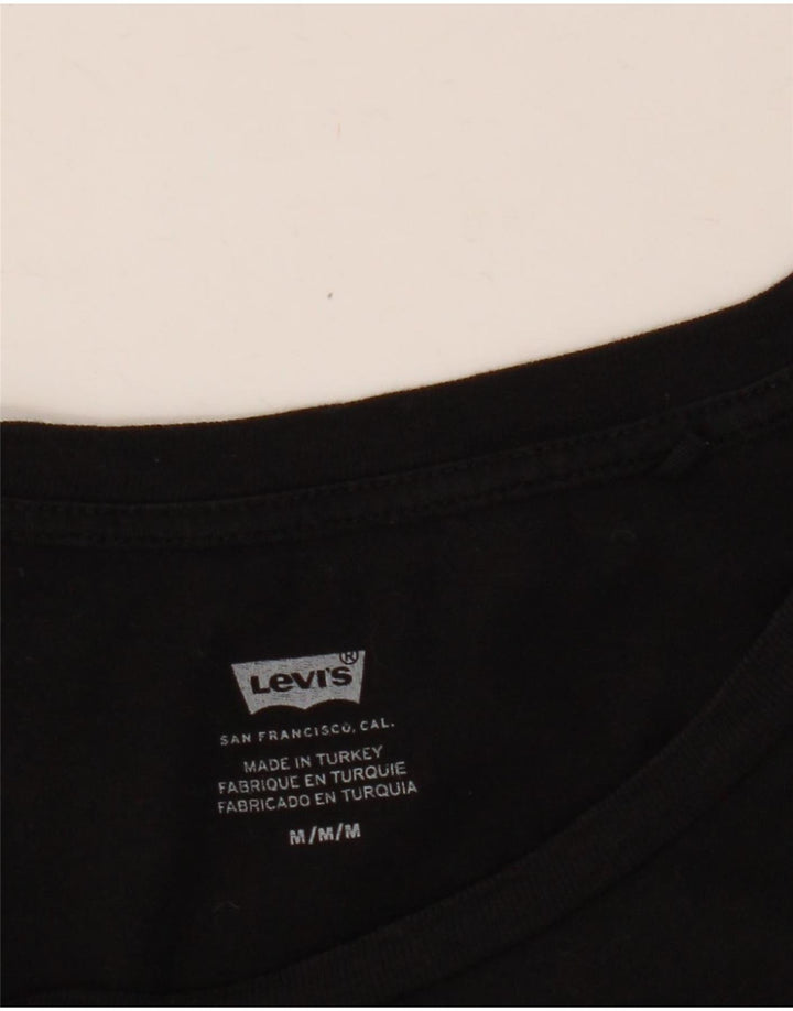 Levi's Womens Graphic T-Shirt Top UK 14 Medium Black