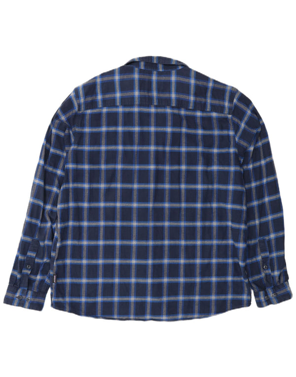 Patagonia Mens Flannel Shirt Large Blue Check Cotton