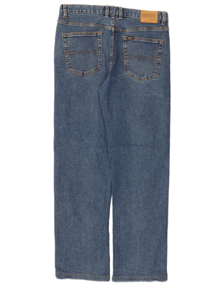 Lee Mens Riders Straight Jeans W34 L30 Blue Cotton