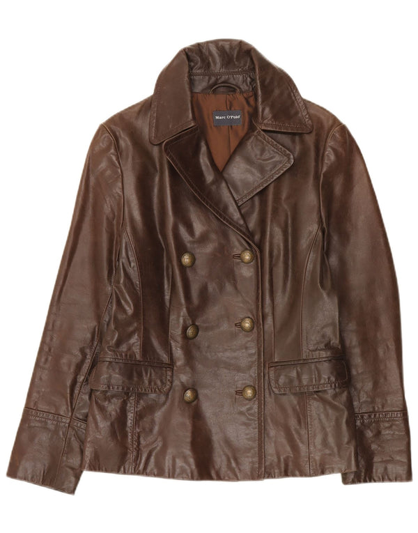 Marc O'Polo Womens Double Breasted Jacket EU 38 Medium Brown