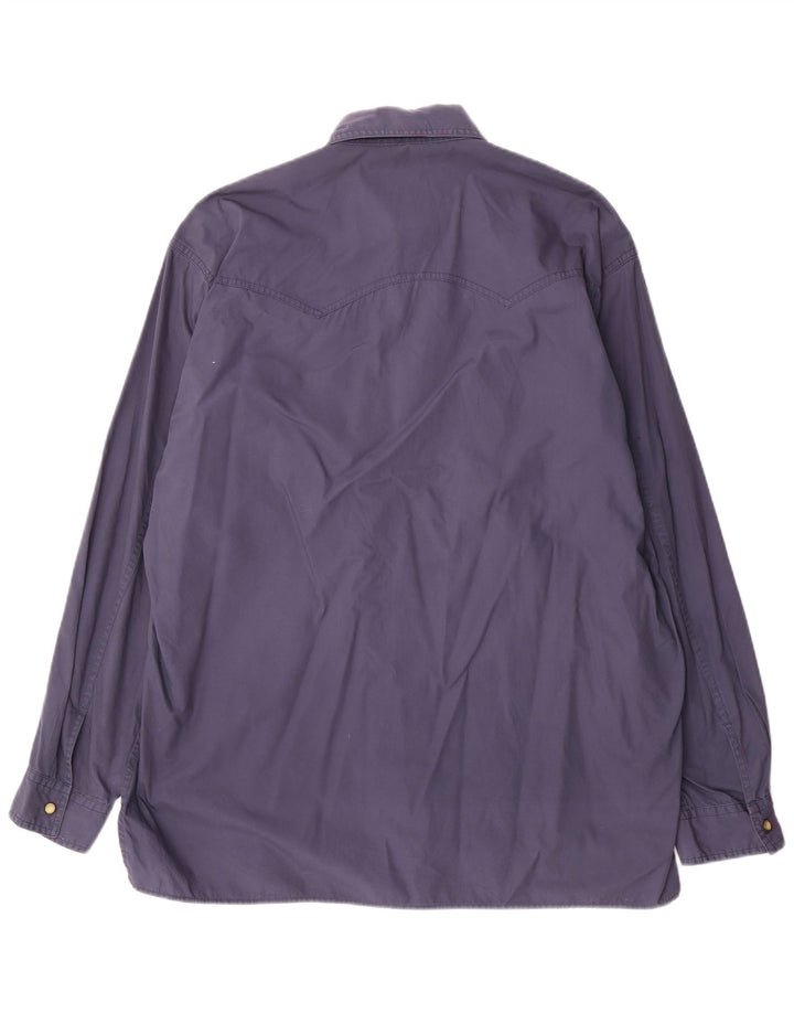 Marlboro Classics Mens Shirt Large Navy Blue Cotton