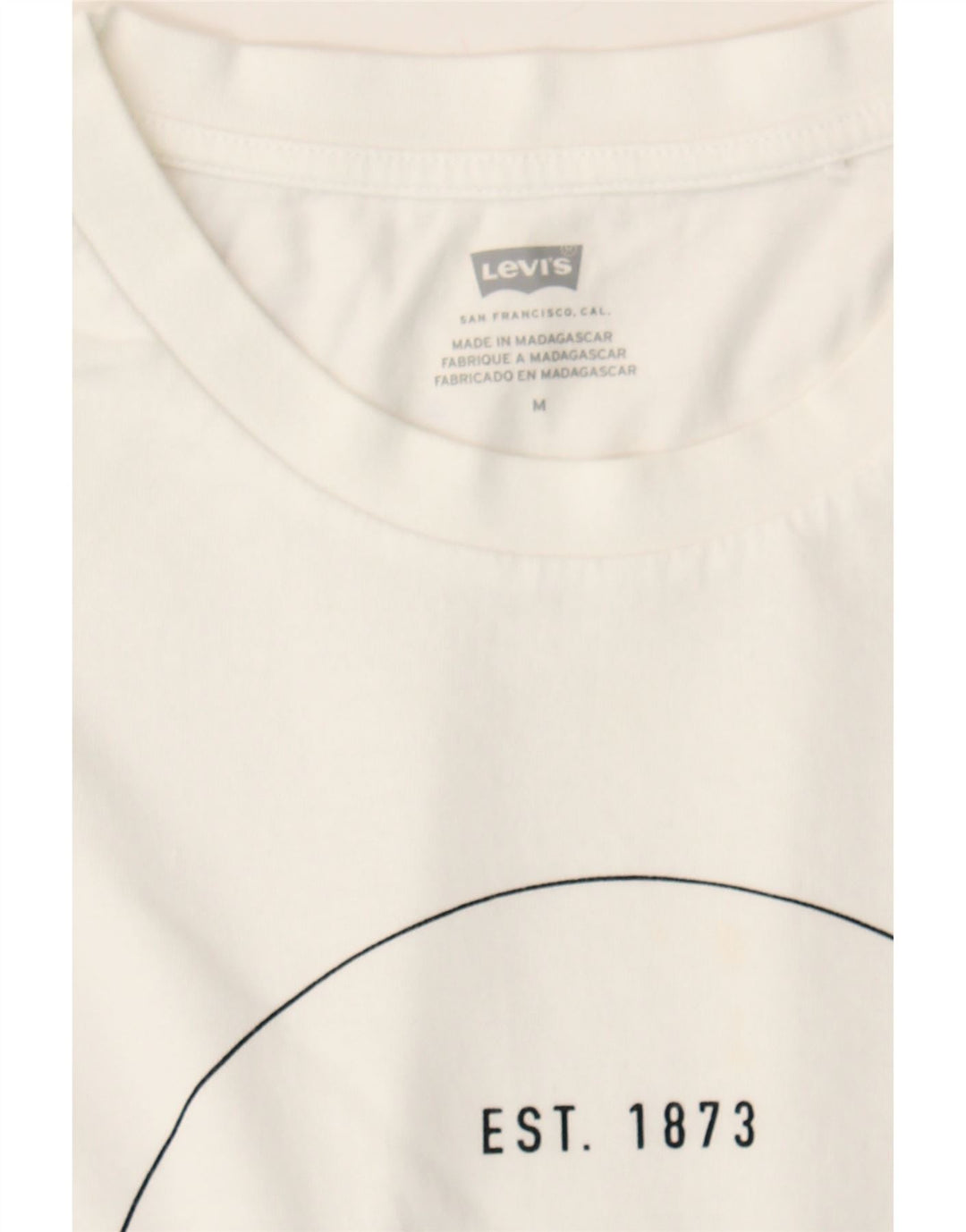LEVI'S Womens Graphic T-Shirt Top UK 14 Medium White Cotton Vintage Levi's and Second-Hand Levi's from Messina Hembry 