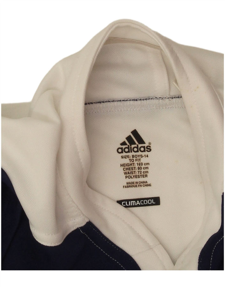 Adidas Boys Climacool T-Shirt Top 13-14 Years White Colourblock Polyester