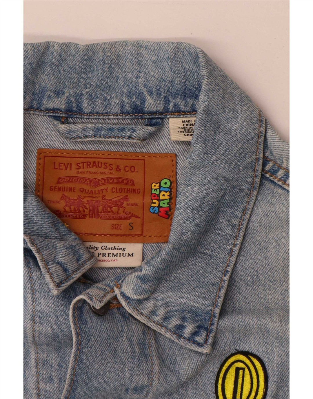 Levi's Girls Graphic Denim Jacket 13-14 Years Small Blue Cotton