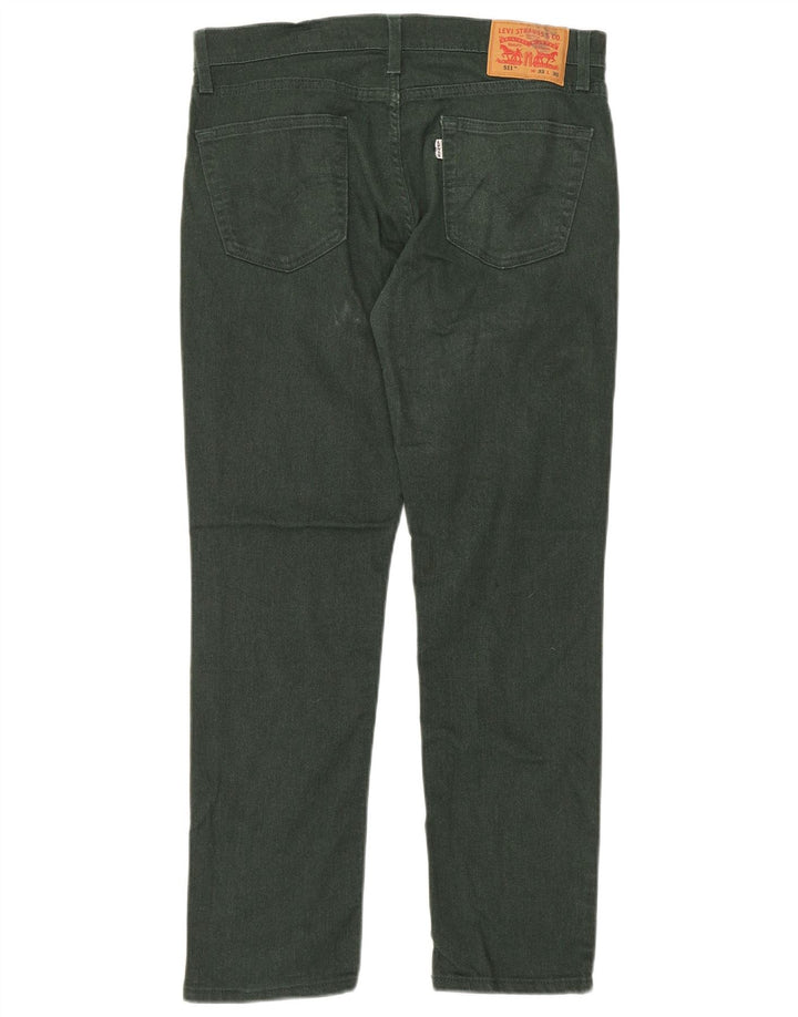 LEVI'S Mens 511 Slim Jeans W33 L30 Green Cotton