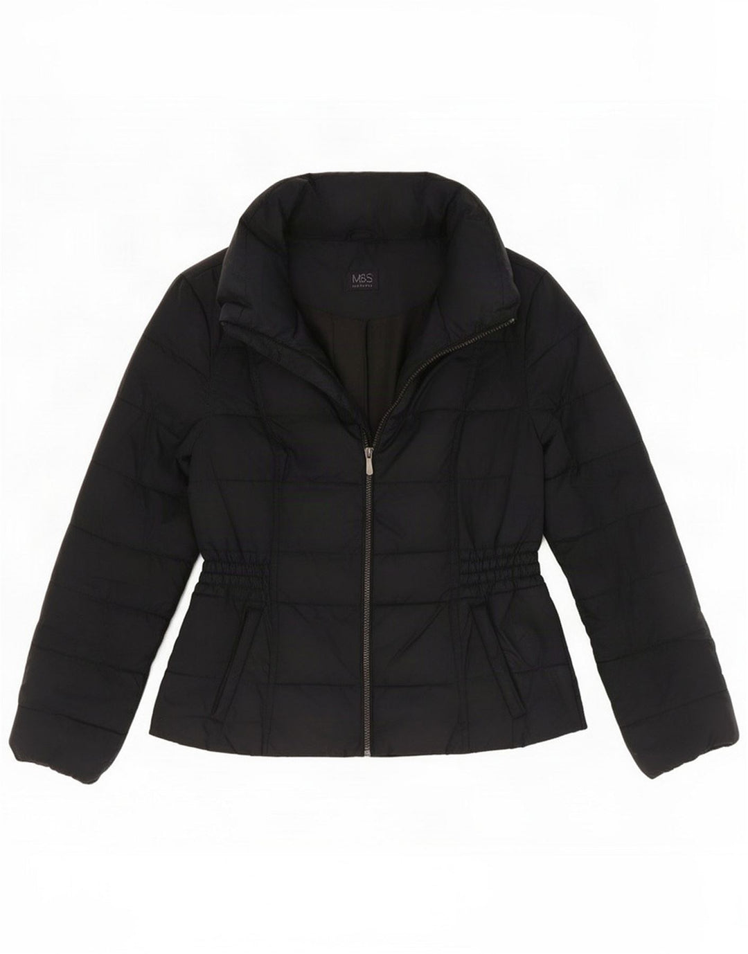 Marks & Spencer Womens Padded Jacket UK 12 Medium Navy Blue Polyester