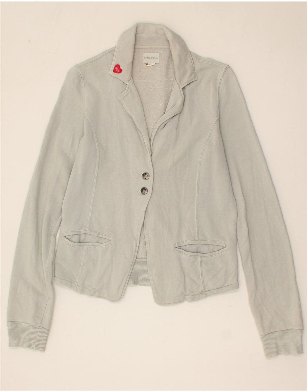 DIESEL Girls 2 Button Blazer Jacket 11-12 Years 2XL Grey Cotton Vintage Diesel and Second-Hand Diesel from Messina Hembry 