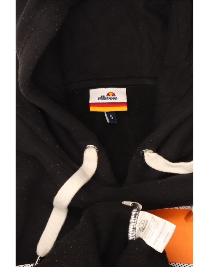 Ellesse Mens Graphic Hoodie Jumper Small Black Cotton