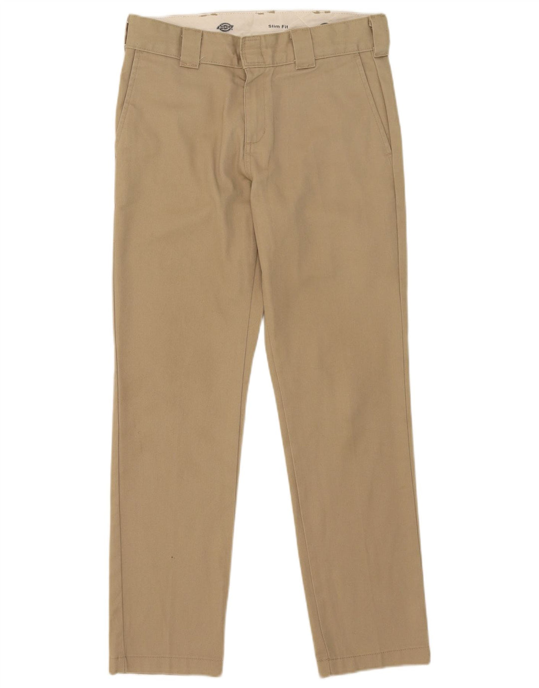 DICKIES Mens Slim Fit Chino Trousers W29 L30 Beige Polyester