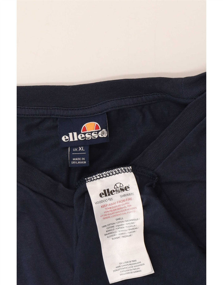 Ellesse Mens Graphic T-Shirt Top XL Blue Cotton