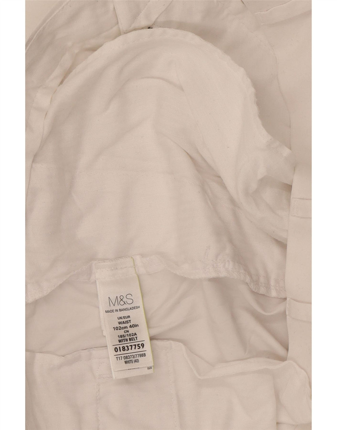 Marks & Spencer Mens Chino Shorts W40 XL White Cotton