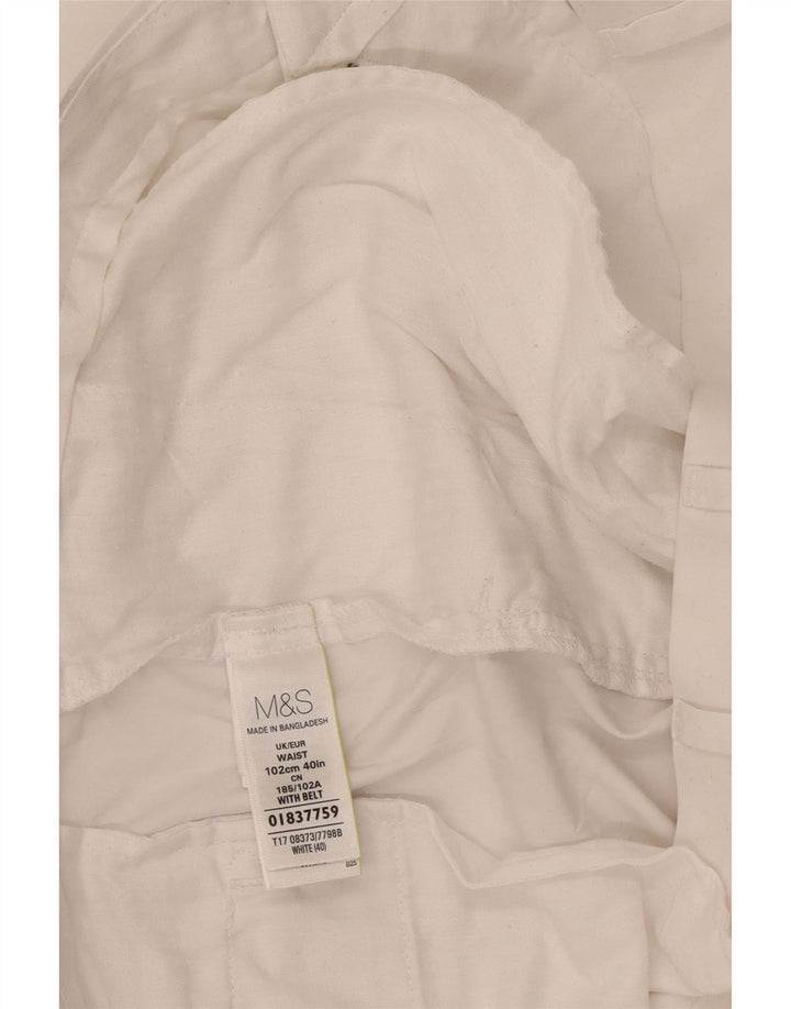 Marks & Spencer Mens Chino Shorts W40 XL White Cotton