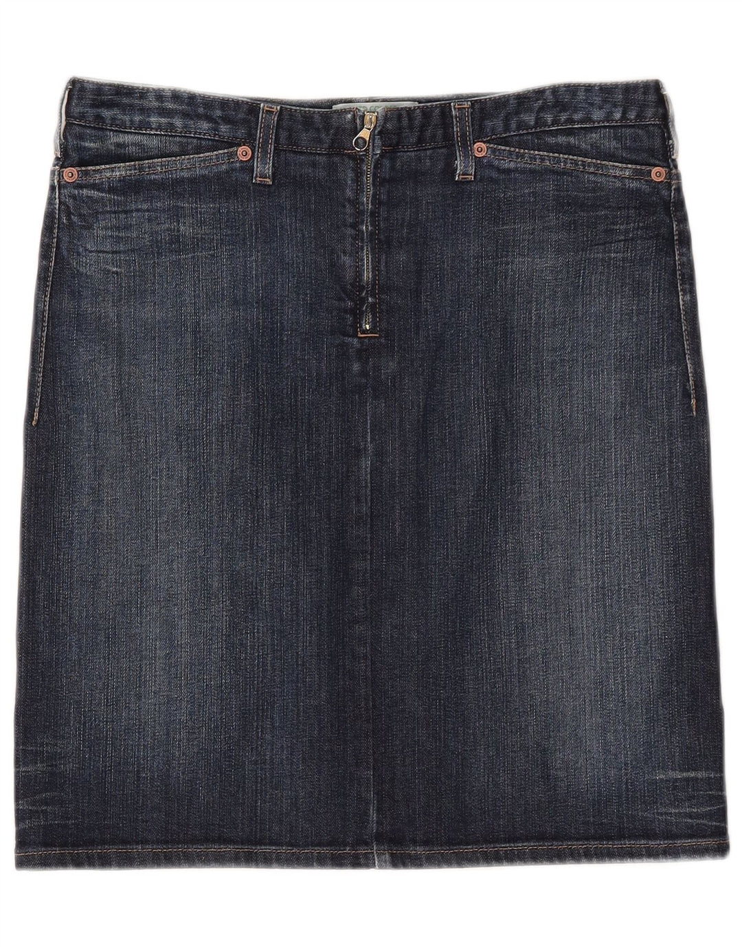 Benetton Womens Denim Skirt IT 44 Medium W32 Navy Blue Cotton