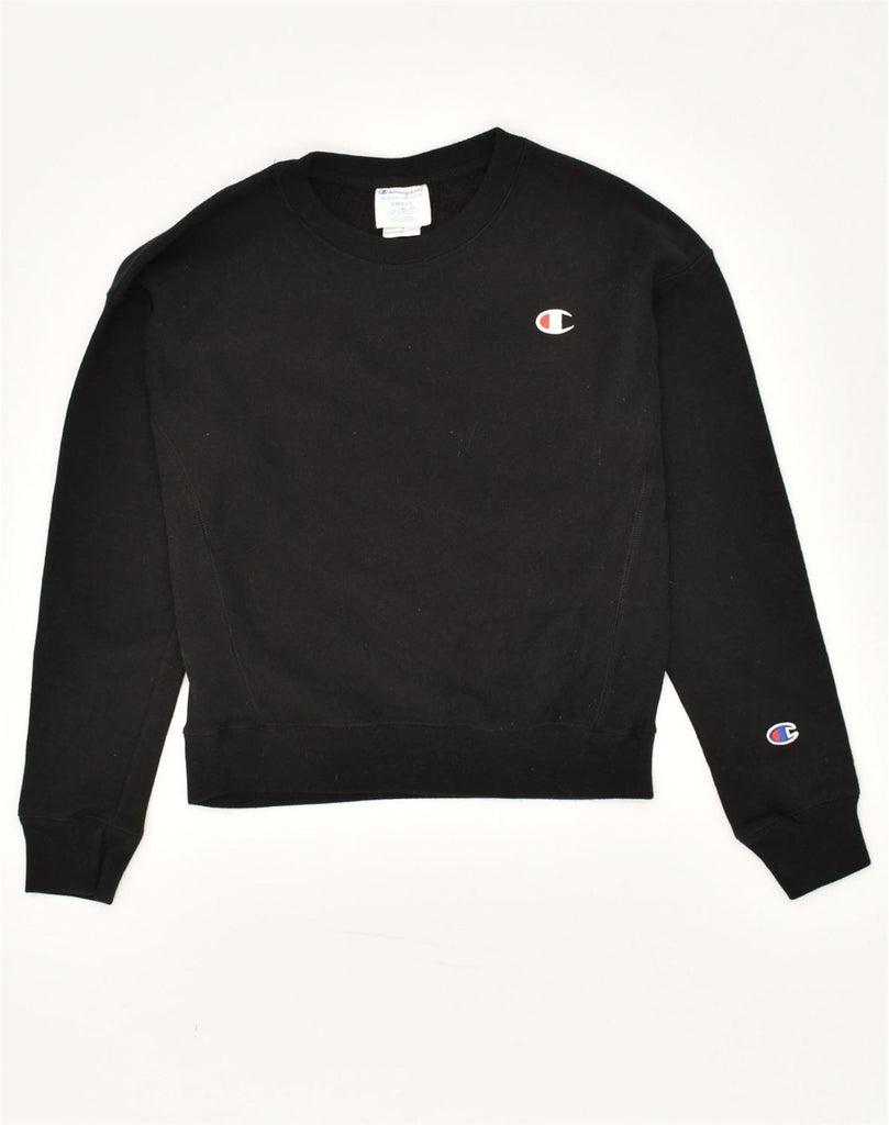 CHAMPION Mens Sweatshirt Jumper Small Black Cotton | Vintage Champion | Thrift | Second-Hand Champion | Used Clothing | Messina Hembry 