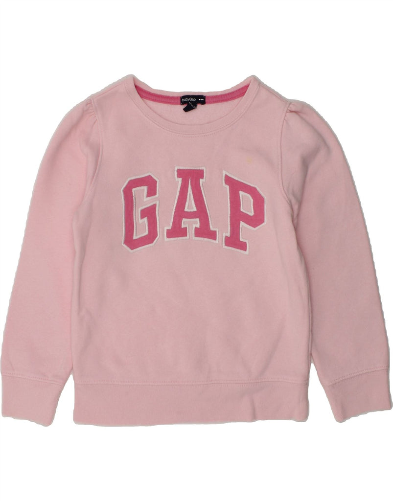 GAP Girls Graphic Sweatshirt Jumper 3-4 Years Pink Cotton | Vintage Gap | Thrift | Second-Hand Gap | Used Clothing | Messina Hembry 