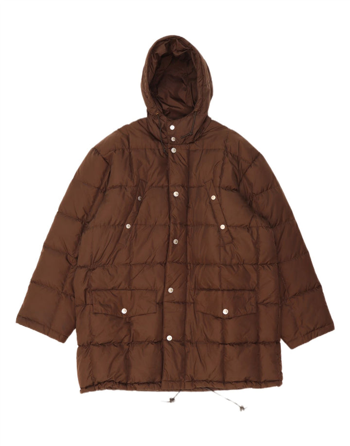 Killer Loop Mens Hooded Padded Coat UK 40 Large Brown Polyamide
