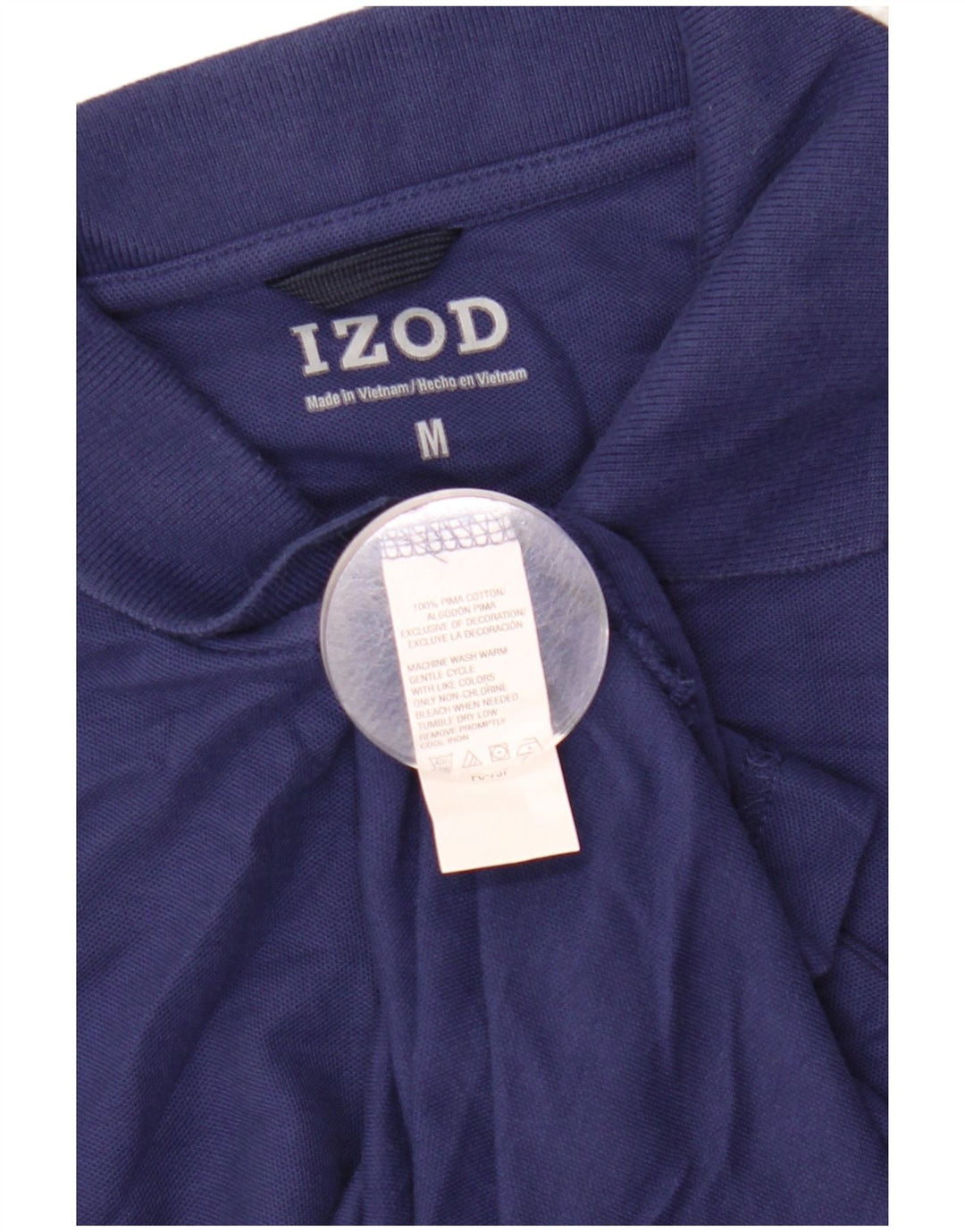 Izod Mens Polo Shirt Medium Navy Blue Cotton