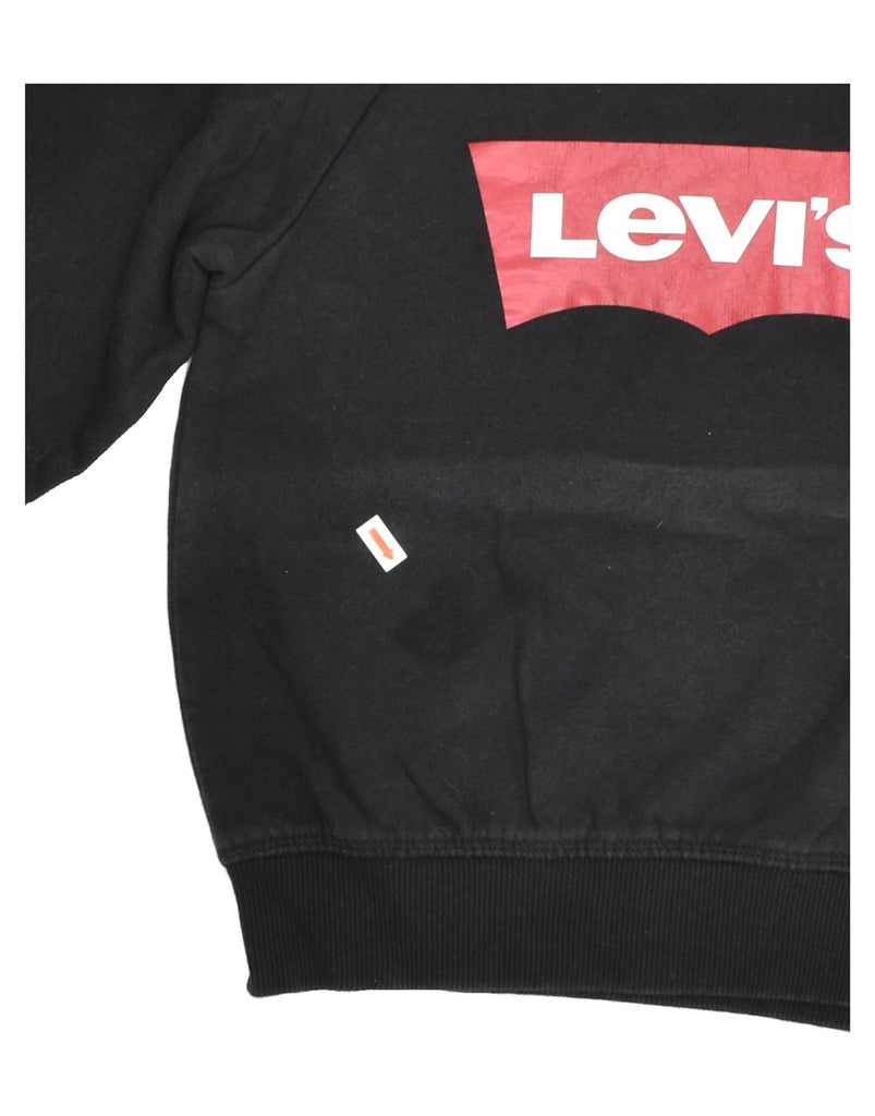 LEVI'S Boys Graphic Sweatshirt Jumper 5-6 Years Medium Black Cotton | Vintage Levi's | Thrift | Second-Hand Levi's | Used Clothing | Messina Hembry 